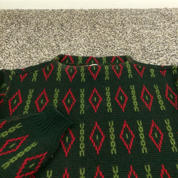 Vintage Ski Sweater Palmett Norwegian Wool Geometric Unisex Small 1960s 70s - Picture 2 of 8